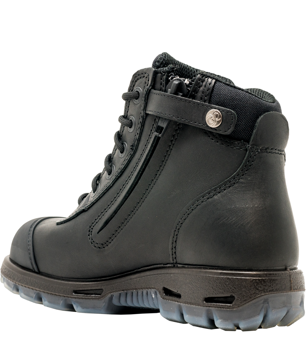 Redback Cobar Lace/Zip up Safety Boots | Black USCBZS side view