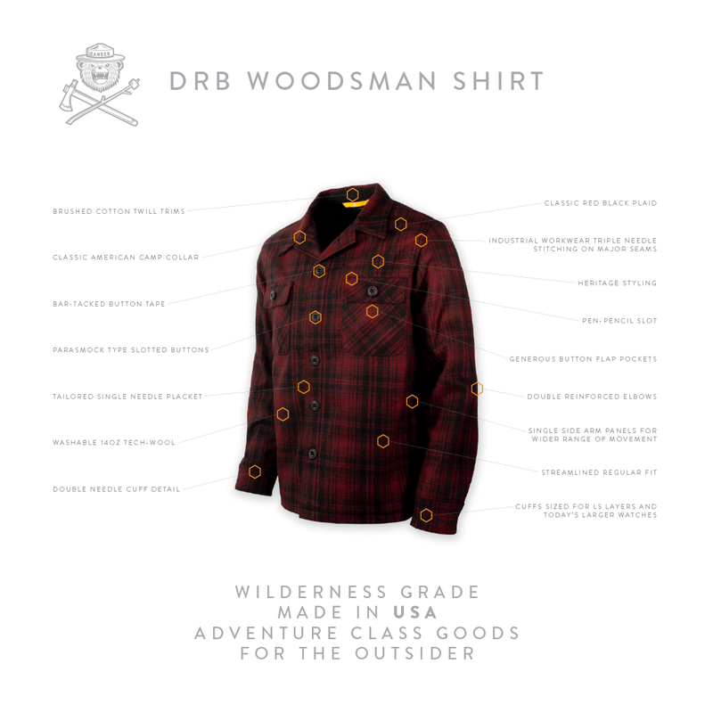 Prometheus Design Werx | DRB Woodsman Wool Shirt - Red Black Plaid