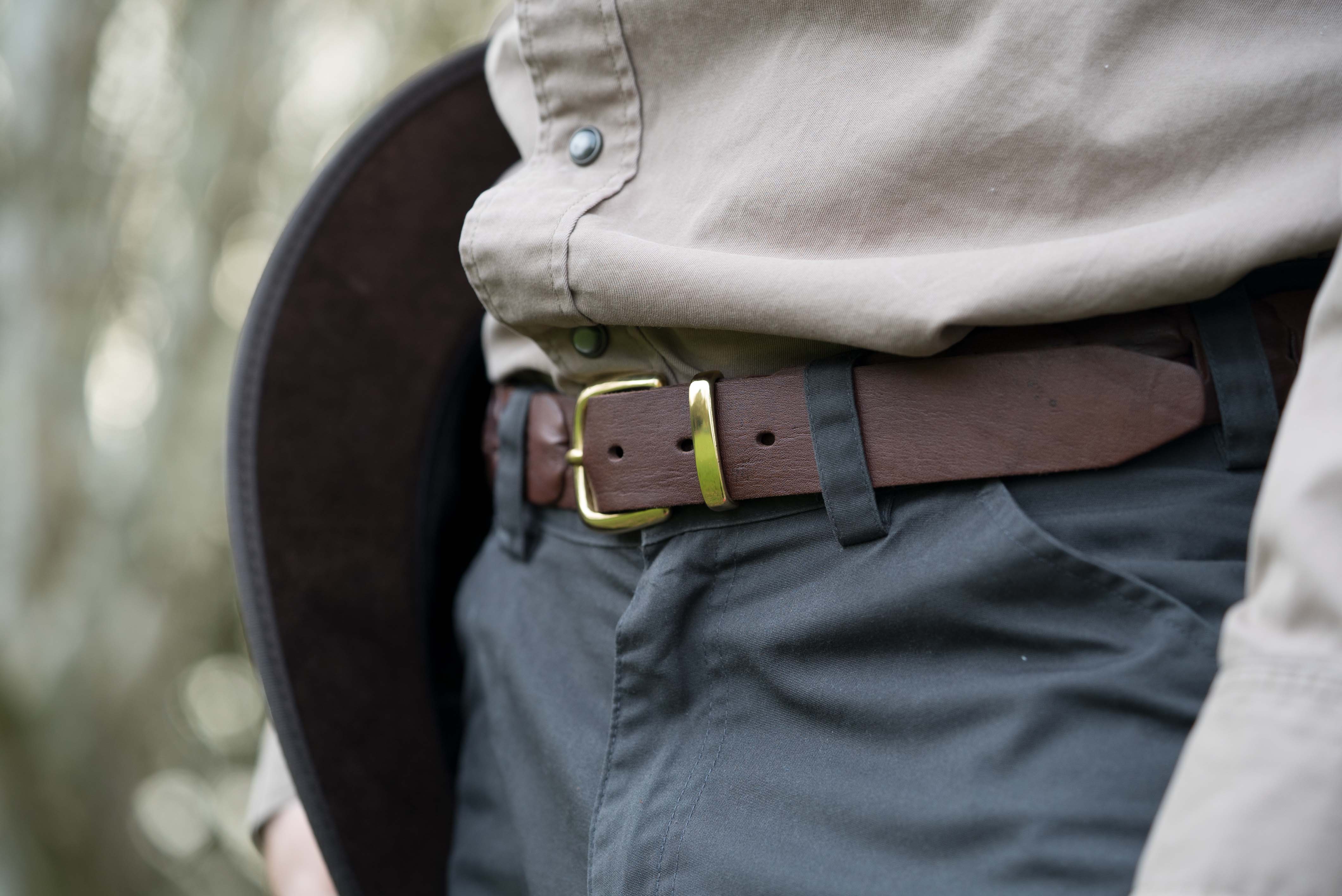 Barmah Hats Kangaroo Leather Belt Brown Bushgear UK Handmade
