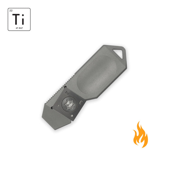 Titanium Pry Bar and Fire Steel Striker by Prometheus Design Werx