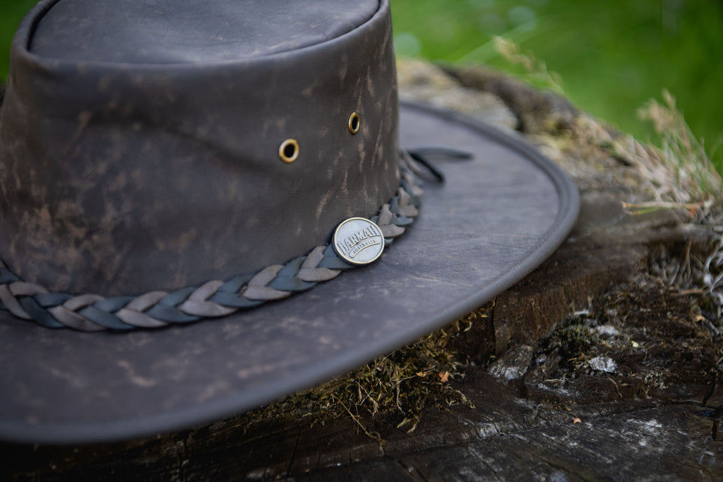 Barmah Hat 1018 Squashy Kangaroo Crackle Brown Bushgear