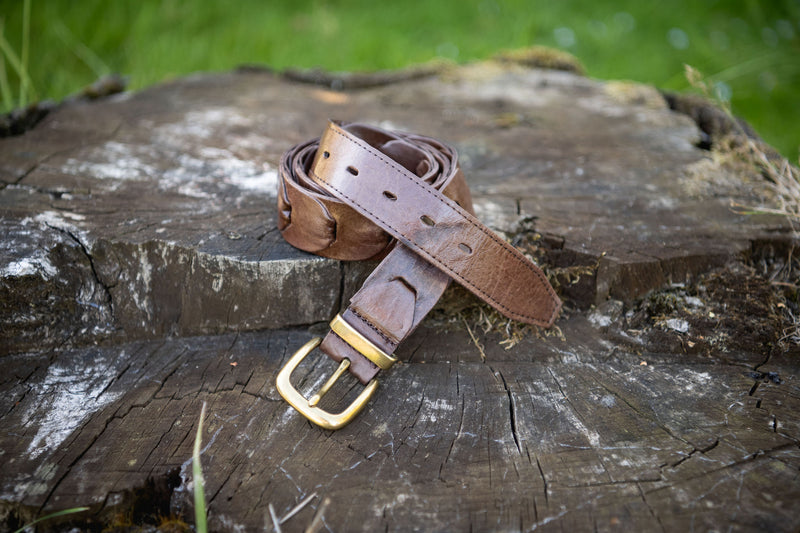 Barmah Hats | Broken Hill Kangaroo Leather Belt in Brown