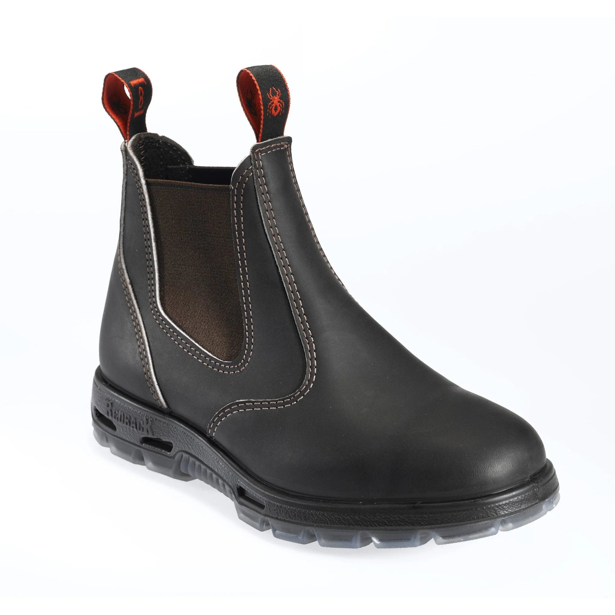 Original Redback UBOK brown oil‑kip leather Chelsea boot side/front view made in australia