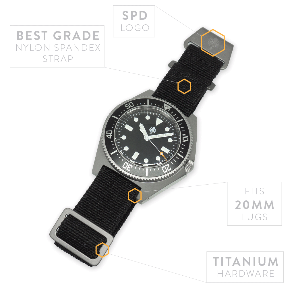 Prometheus Design Werx | Ti-MNPara Strap 22mm Black