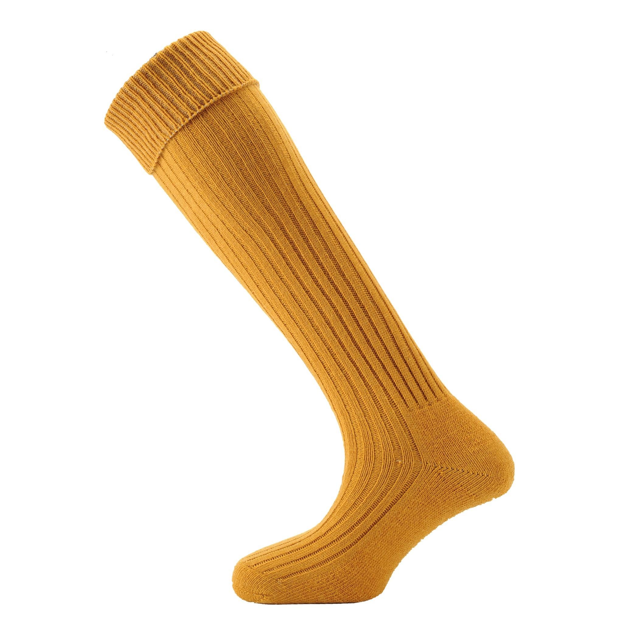 Horizon Socks Turn Over Top Knee High mustard (yellow)