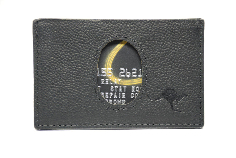 Black M1 Kangaroo Leather Minimalist wallet with RFID protection