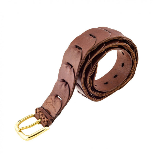 Barmah Hats Kangaroo Leather Belt Brown Bushgear UK Handmade