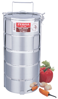 Zebra Head  Tiffin Food Carrier 5 layer by 18cm