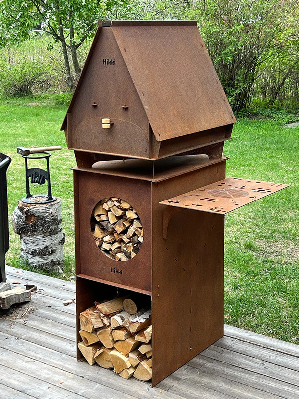 Corten steel wood fired pizza and bread oven