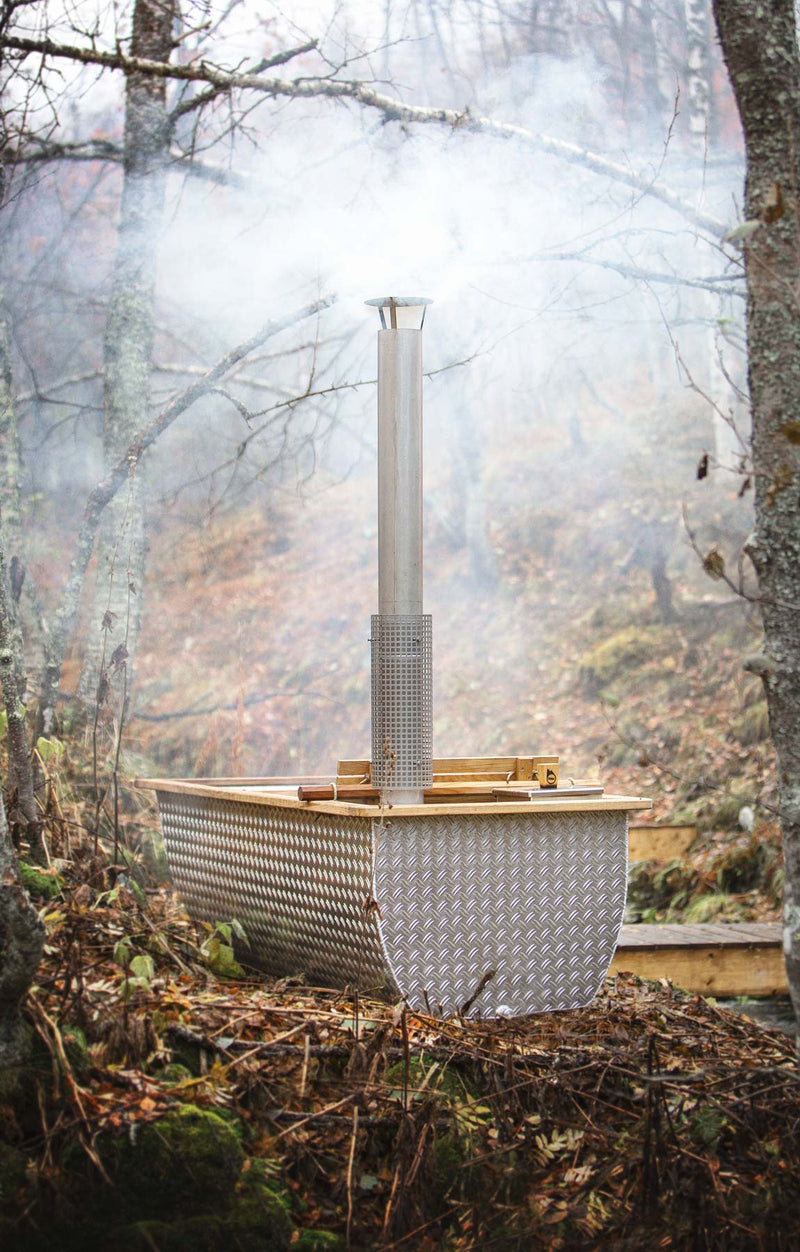 Bohemen Outdoor Heated Hot Tub by Hikki of Sweden forest bathing