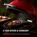 Kamado Joe Multi Tier cooking system. Cook different foods at different temperatures.
