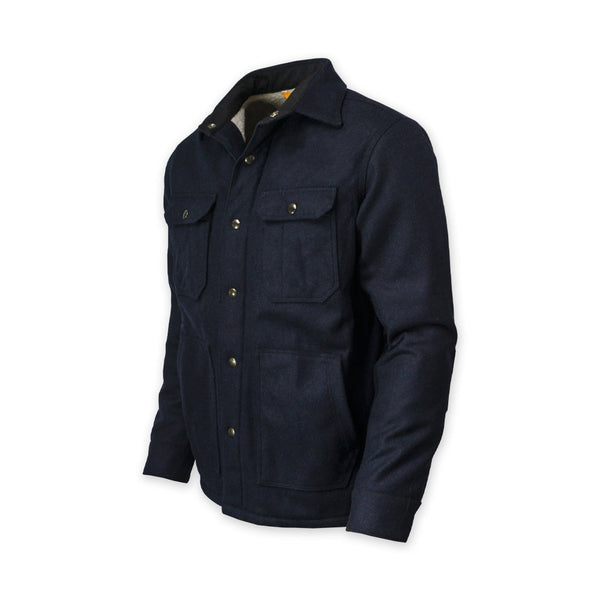 Shearling Jacket by Prometheus Design Werx in Navy Blue