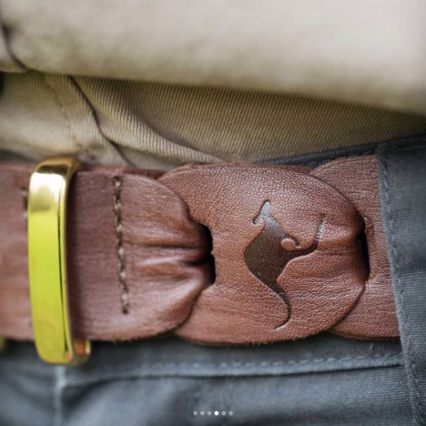 Barmah Hats Kangaroo Leather Belt Brown Bushgear UK Handmade