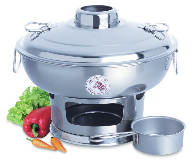 Zebra Stainless Steel Mongolian Hot Pot 26cm fondue set