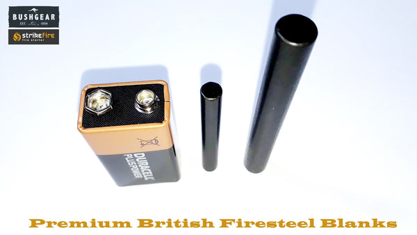 StrikeFire British Firesteel Blanks ferrocerium rod uk fire starter firestarter 