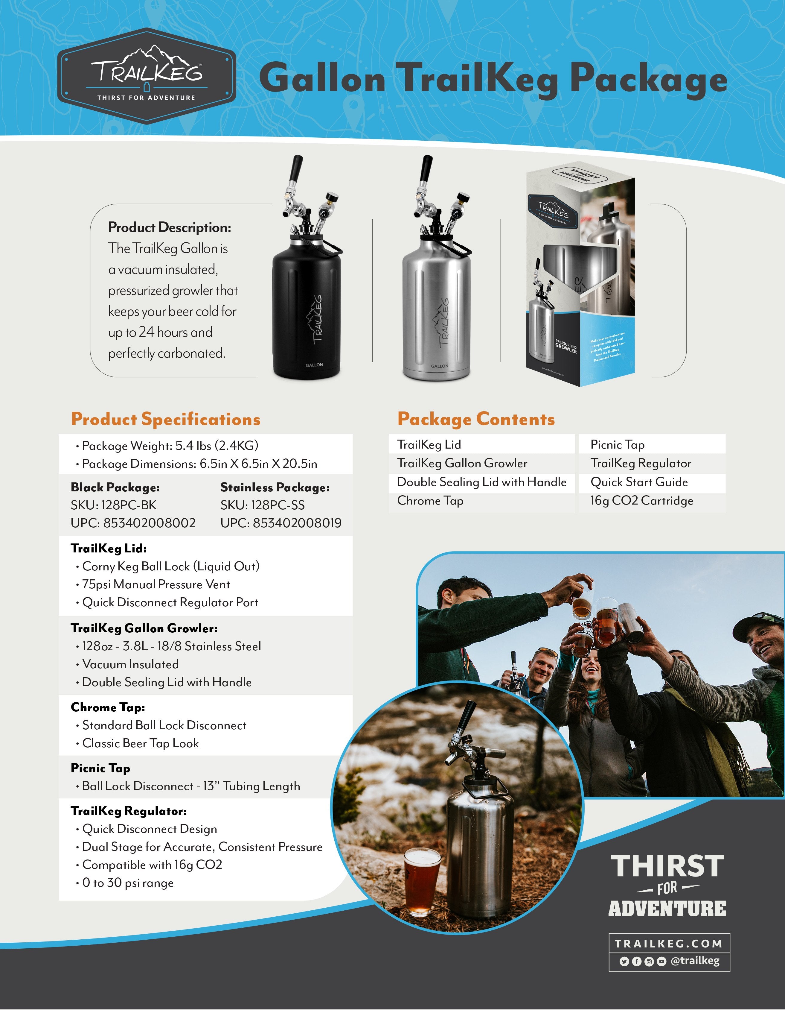TrailKeg | Gallon Package Stainless Steel