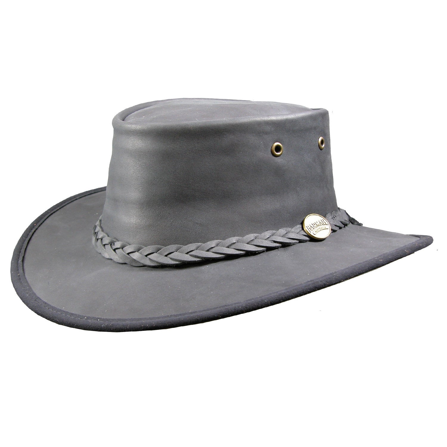 Barmah Hat Black Leather 1060 Folding Sun Bronco UK Bushgear Black
