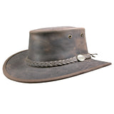 Barmah Hat 1060 Bronco Leather Sun Hat Australia UK Shop Brown UK Bushgear