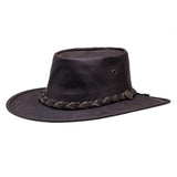 Barmah 1018 brown squashy kangaroo leather hat uk bushgear